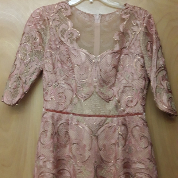Marchesa Notte Blush Pink Lace Embroidered Dress New Tags Sz 6 - Picture 15 of 16